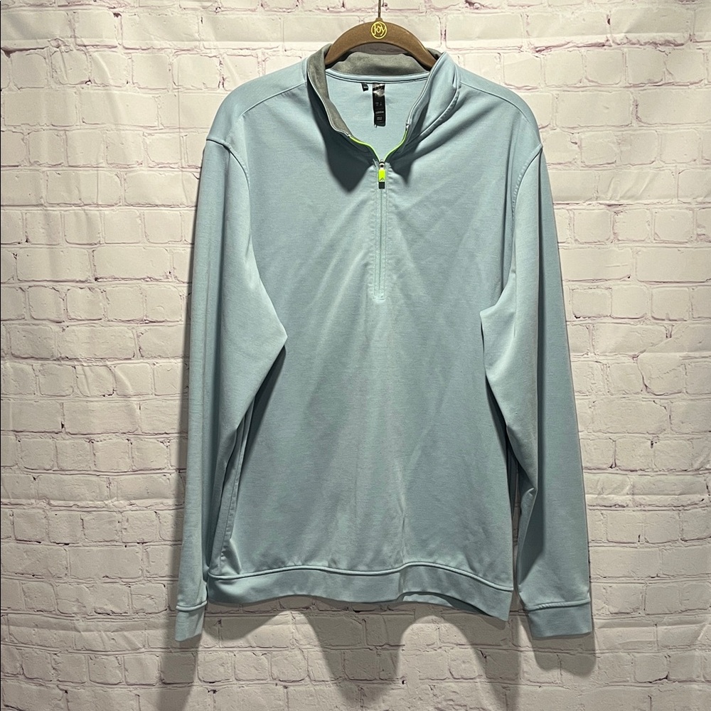 Adidas Woman’s Sky Blue Quarter-Zip‎ Athletic Golf Sweatshirt Size Large